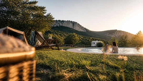 Séjour en camping avec piscine près des gorges de l'Aveyron